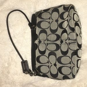 Coach Black Signature Wristlet